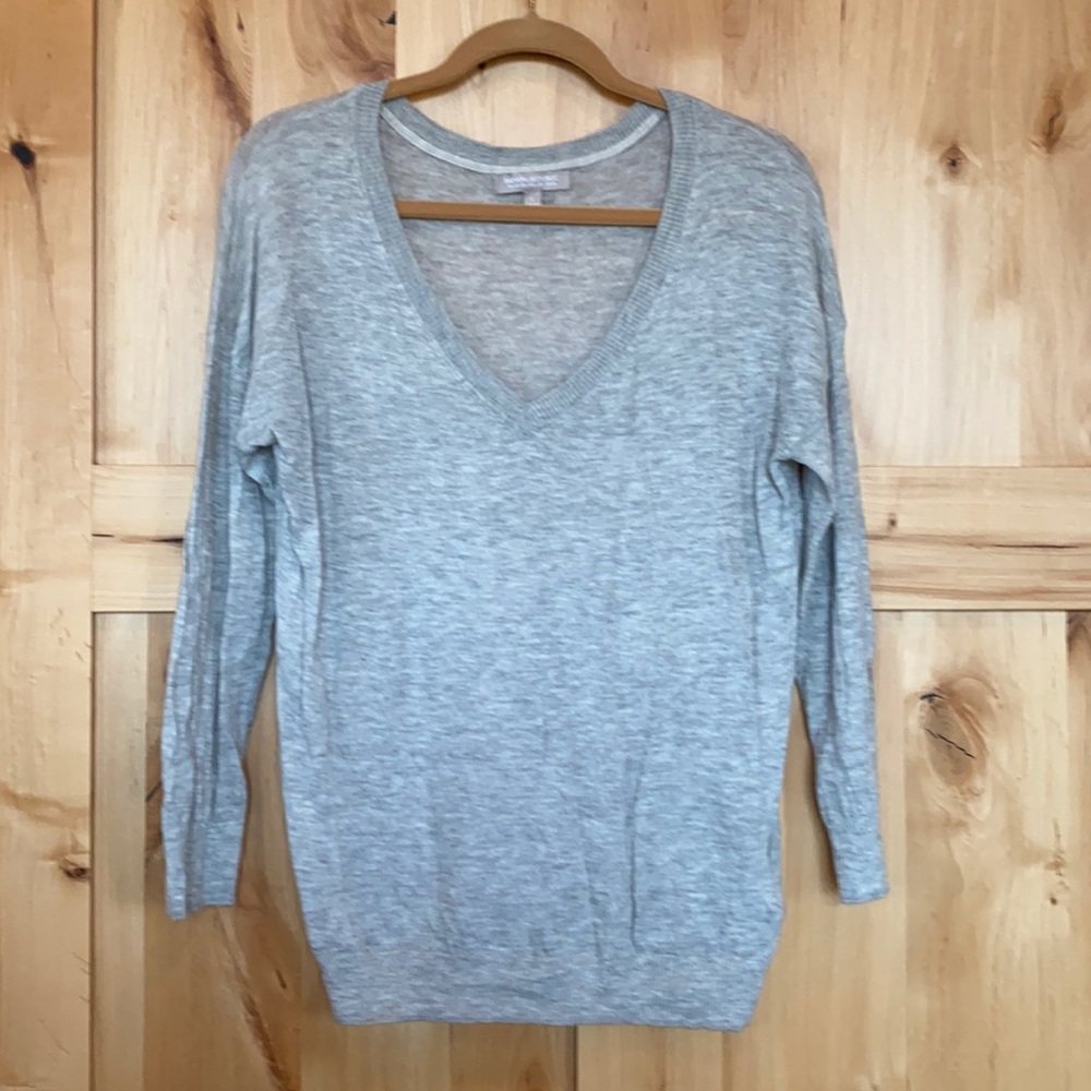 Lightweight Grey V-Neck Sweater